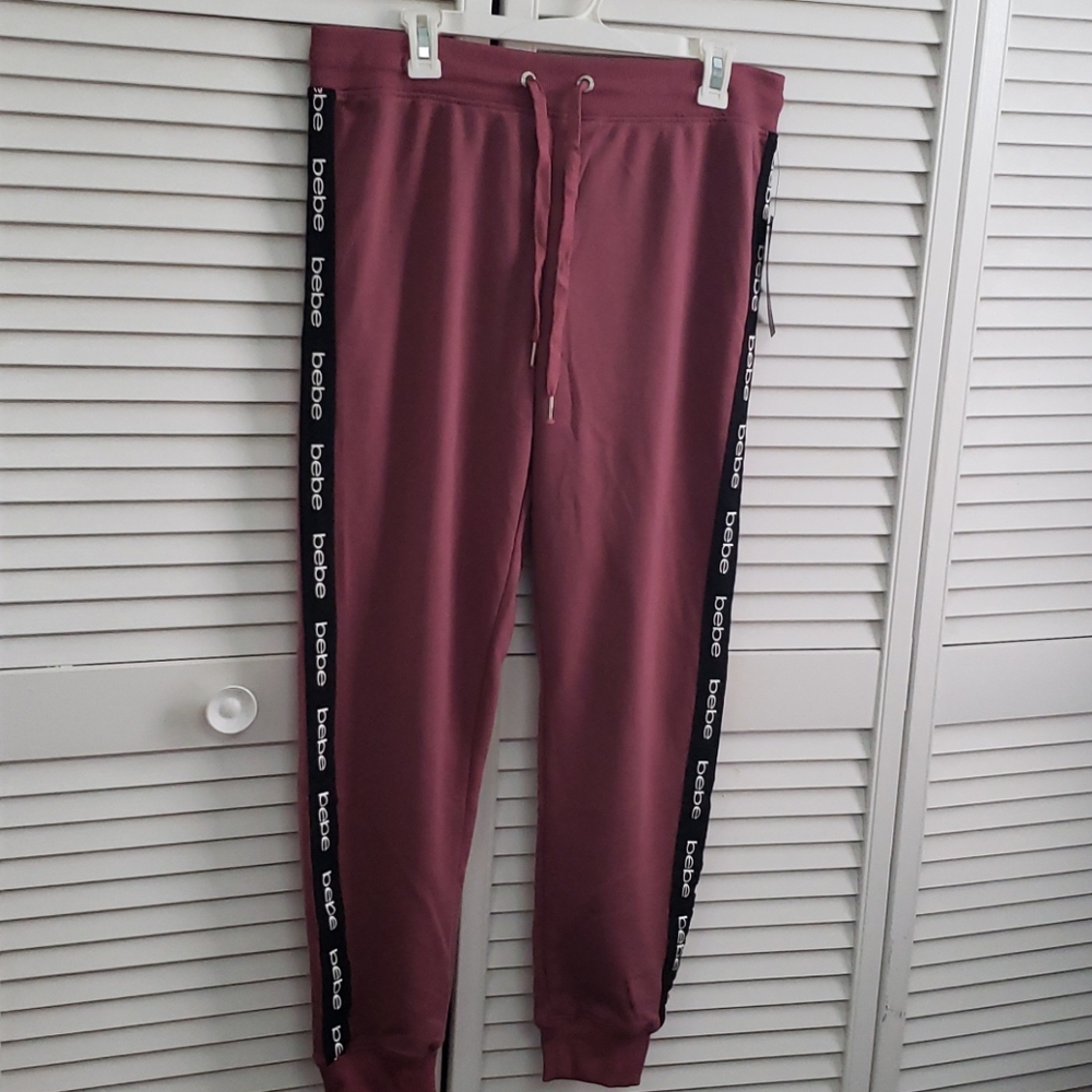 Bebe sport color  stripe jogger pant